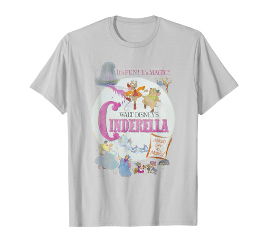 Disney Cinderella Vintage Classic Movie Poster T-Shirt Small