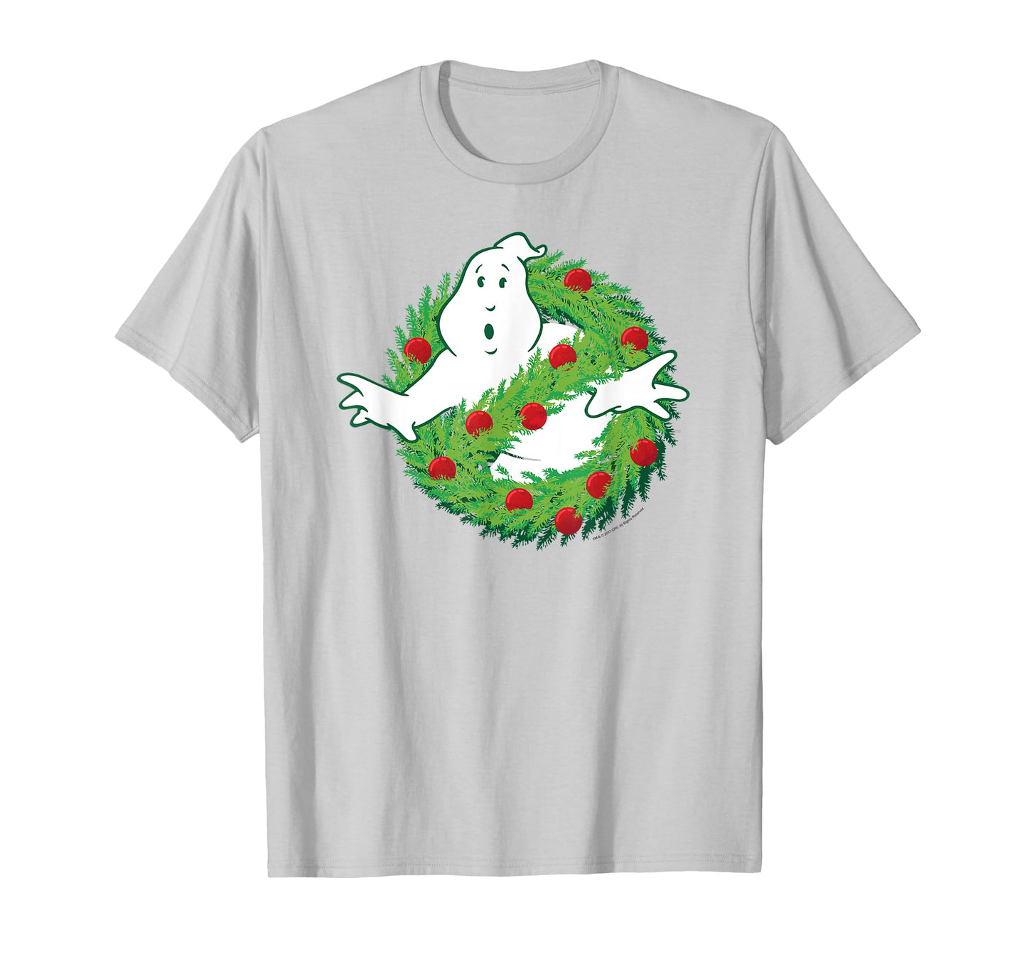 Ghostbusters Ghost of Christmas Wreath Logo Movie T-Shirt