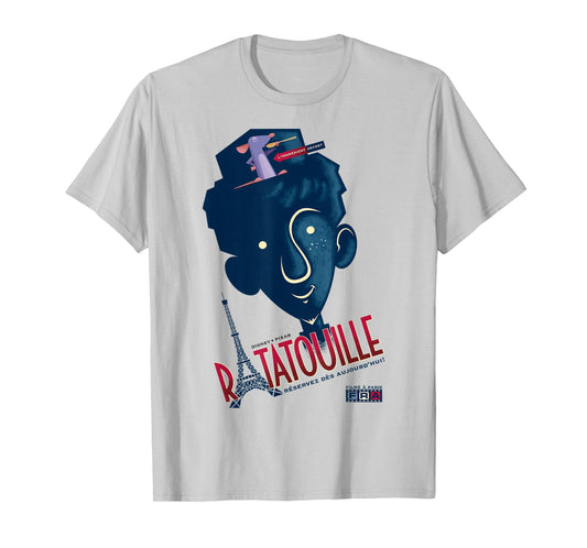 Disney Pixar Ratatouille Alfredo and Remy Blue Hue Portrait T-Shirt