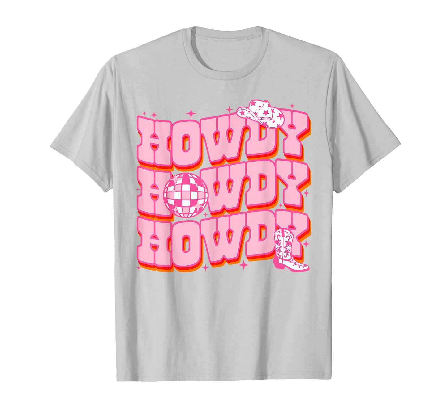 Howdy Southern Western Girl Country Rodeo Pink Cowgirl Disco T-Shirt