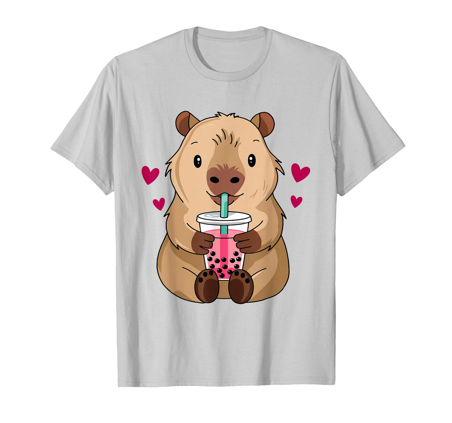 Cute Capybara Kawaii Anime Drinking Bubble Tea Lover Girls T-Shirt