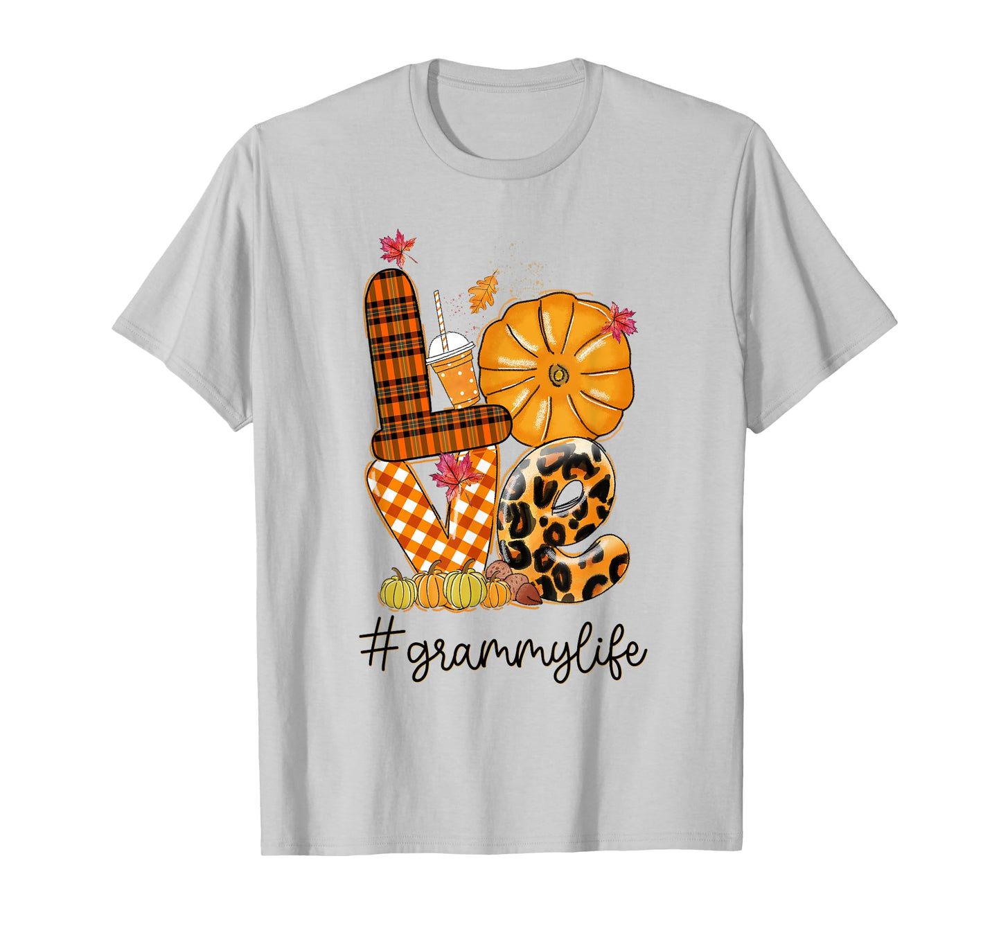 Thanksgiving Love grammy Life Candy Leopard Fall Gifts T-Shirt