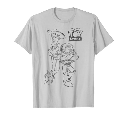 Disney Pixar Toy Story Buzz And Woody Back To Back Poster T-Shirt