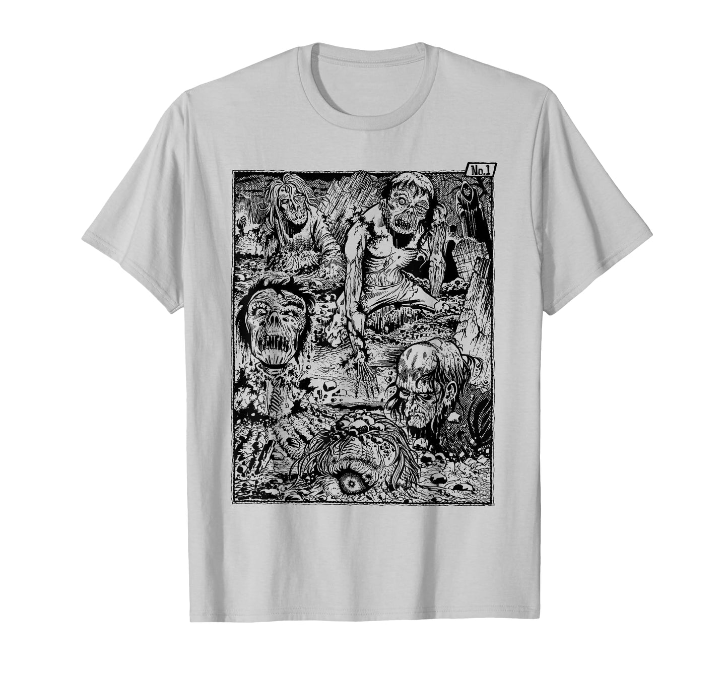Vintage Zombie Night at the Cemetery The Living Dead T-Shirt