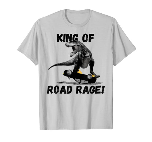 T Rex King of Road Rage, Dinosaur Car Crusher T-Shirt