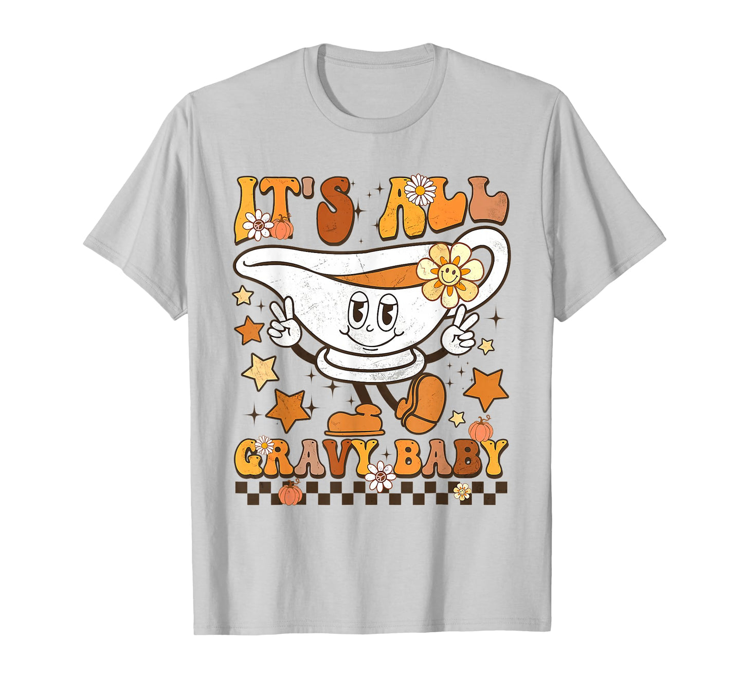 It’s All Gravy Baby Shirt Retro Groovy Happy Thanksgiving T-Shirt