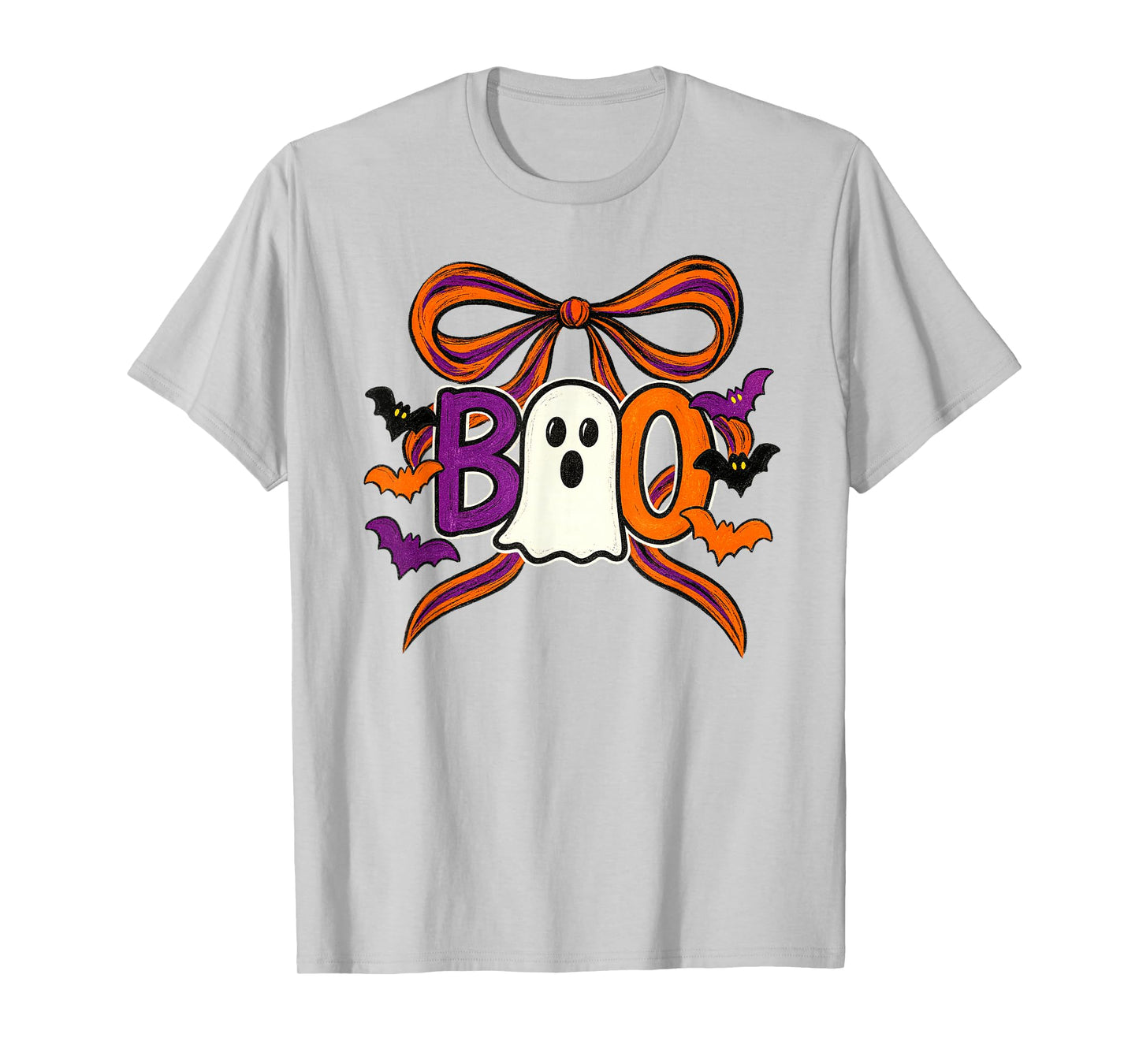 Coquette Boo Ghost Bow Cute Spooky Funny Halloween for Girl T-Shirt