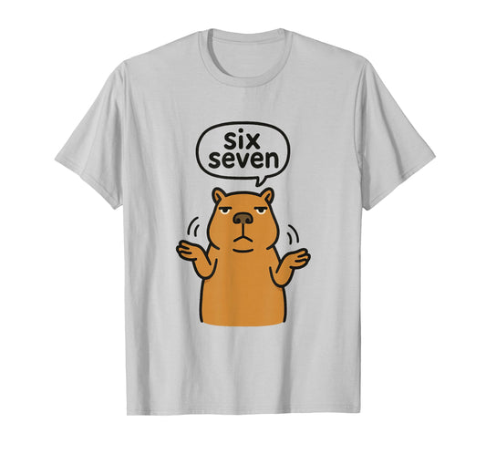 67 Six Seven 6-7 Capybara - Funny Teen Kids Brainrot Meme T-Shirt