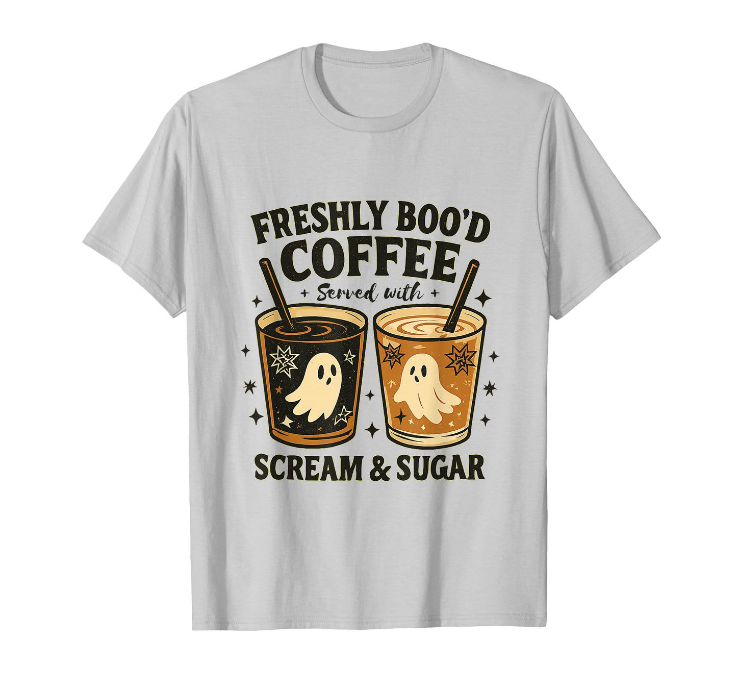 Freshly Boo’d Coffee Ghost Funny Halloween Iced Coffee T-Shirt