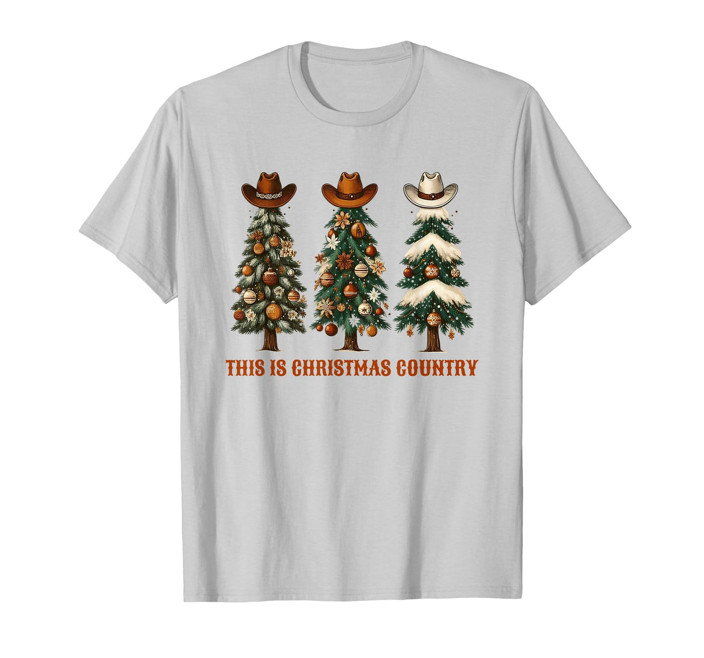 This is Christmas Country Cowboy Hats on Western Xmas Trees T-Shirt