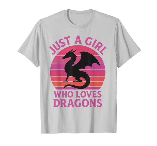 Just a Girl Who Loves Dragons Fantasy Princess Warrior Art T-Shirt