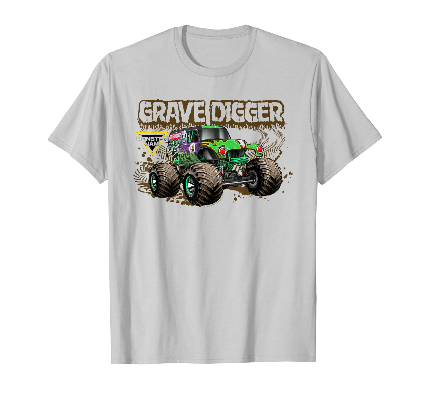 Monster Jam Muddy Tire Tracks Grave Digger Truck Motorsports T-Shirt