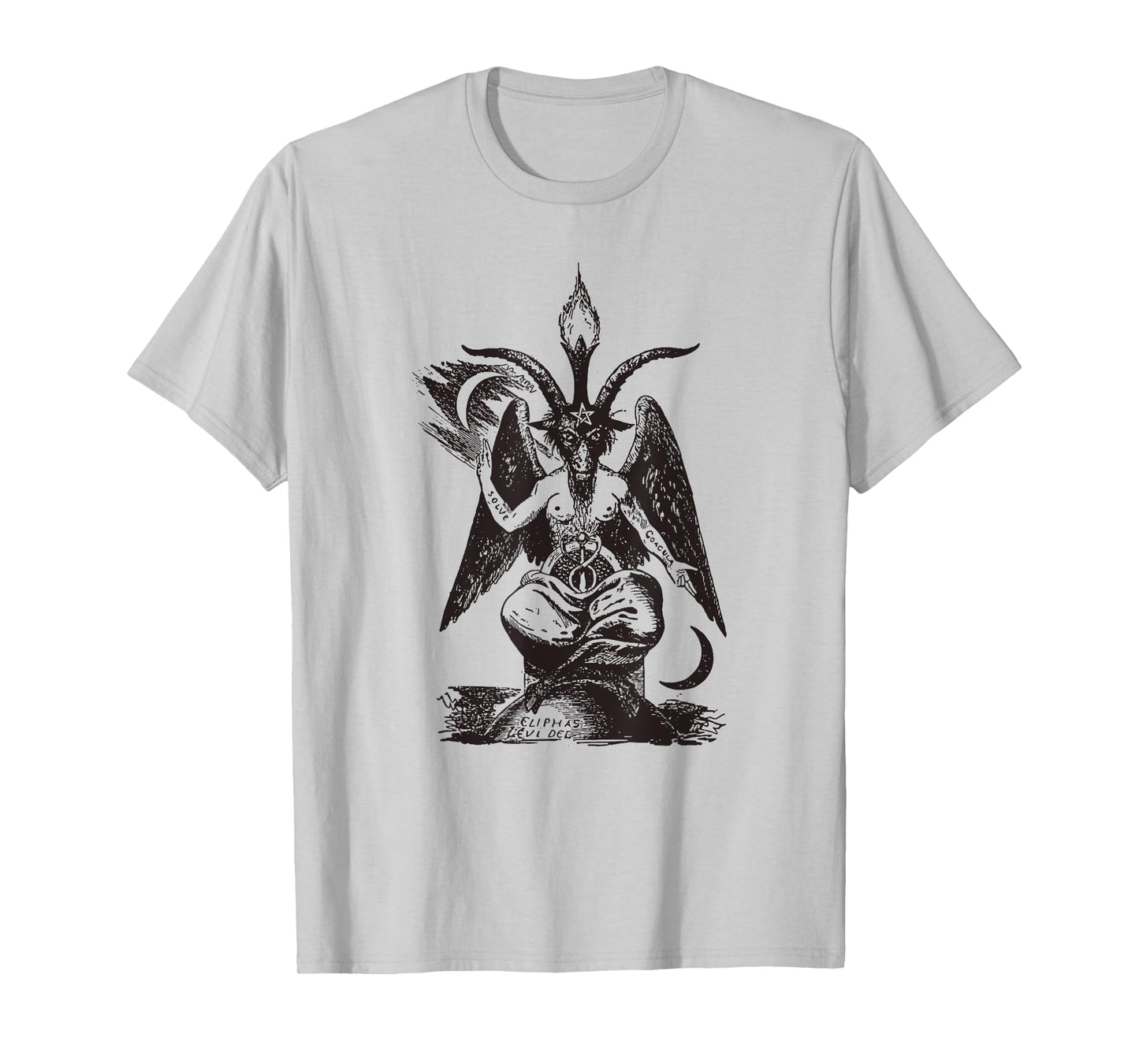 Baphomet Mystic Occult Goth Demon Satan Satanism Black White T-Shirt