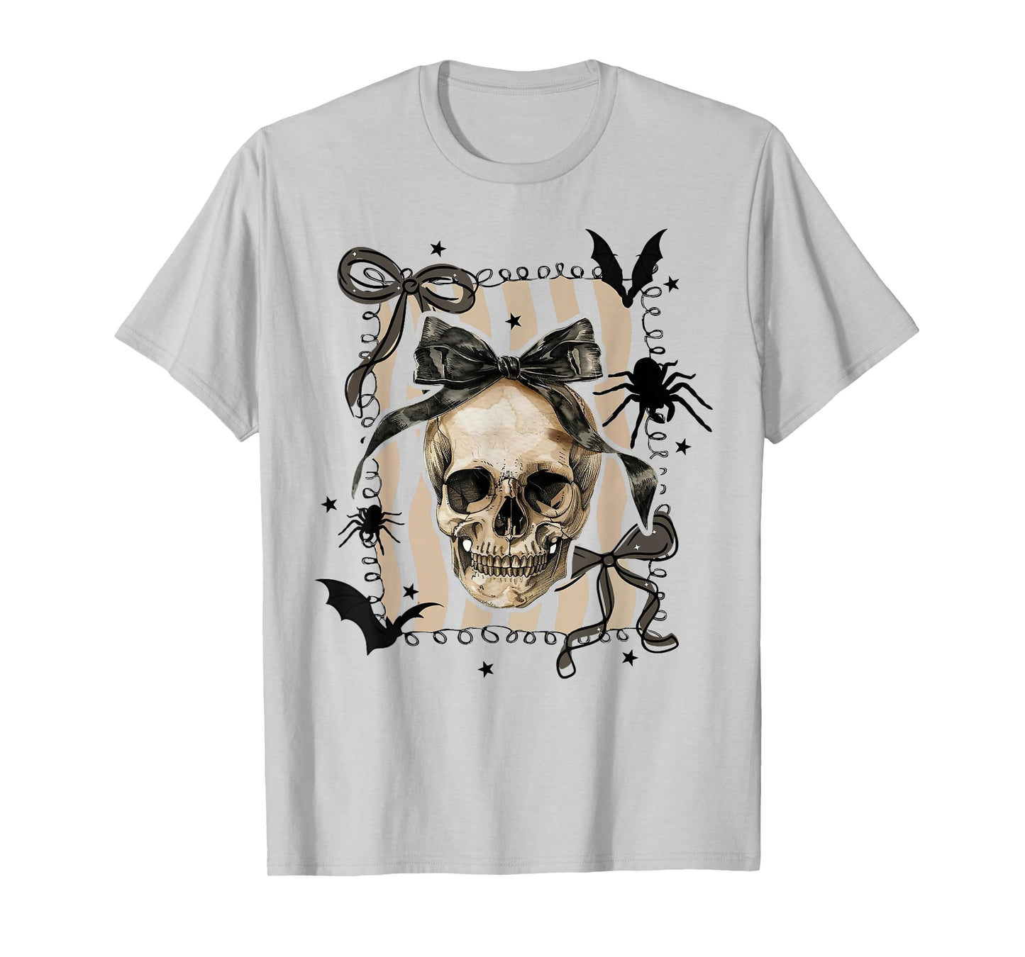 Coquette Bow Skull Spooky Season Halloween Trick Or Treat T-Shirt