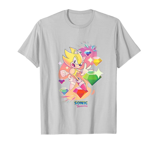 Sonic The Hedgehog Super Sonic Chaos Emeralds Vintage T-Shirt