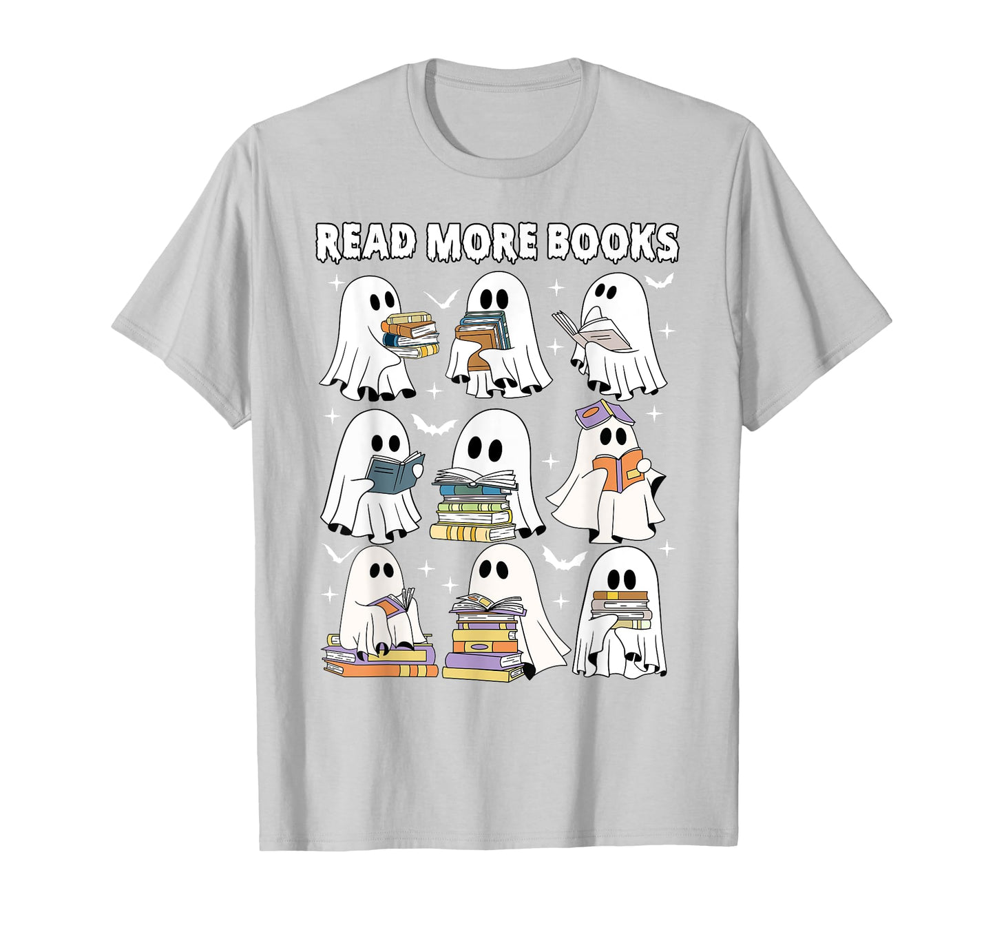 Cute Read More Book Kids Boy Toddler Ghost Teacher Halloween T-Shirt