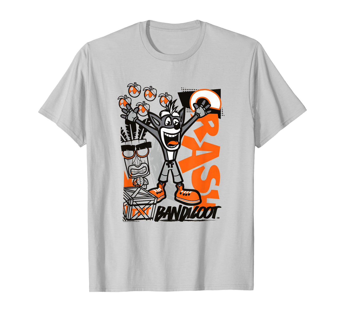 Crash Bandicoot Retro Vintage Crash Wumpa Graffiti Badge T-Shirt