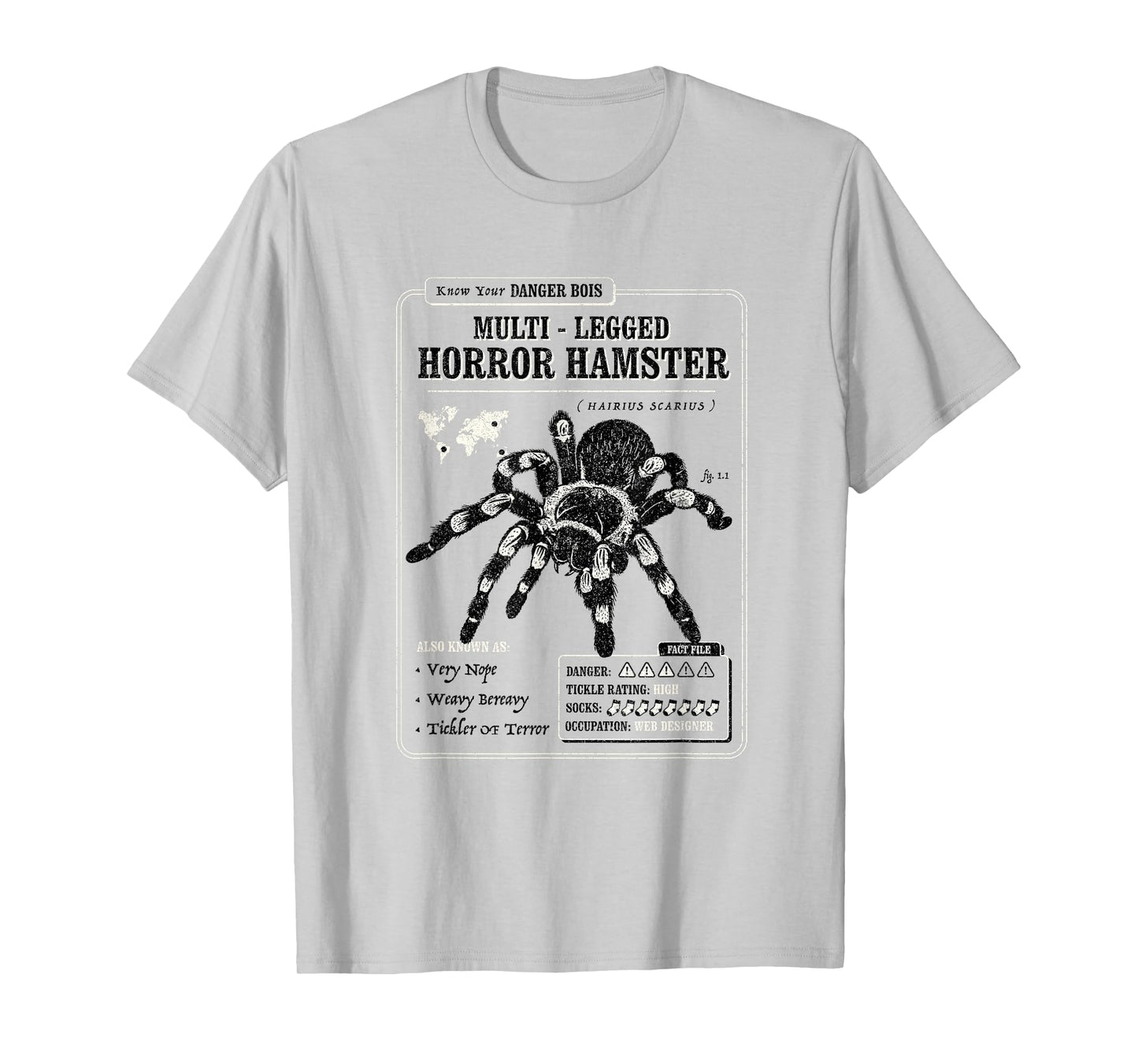 Multi-Legged Horror Hamster Funny Tarantula Graphic T-Shirt
