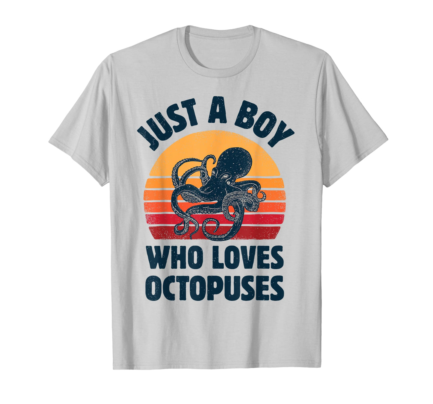 Octopus Just A Boy Who Loves Sea Animals Men Retro Vintage T-Shirt