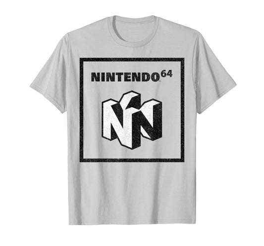 Nintendo 64 Logo Black & White Element Graphic T-Shirt T-Shirt