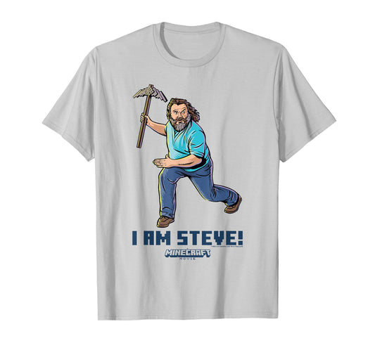 A Minecraft Movie I Am Steve Wielding Stone Pickaxe T-Shirt