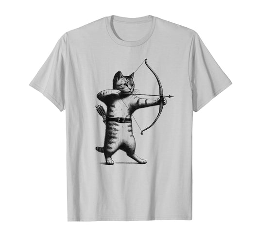 Vintage Archery Cat Kitten Lover Archery T-Shirt