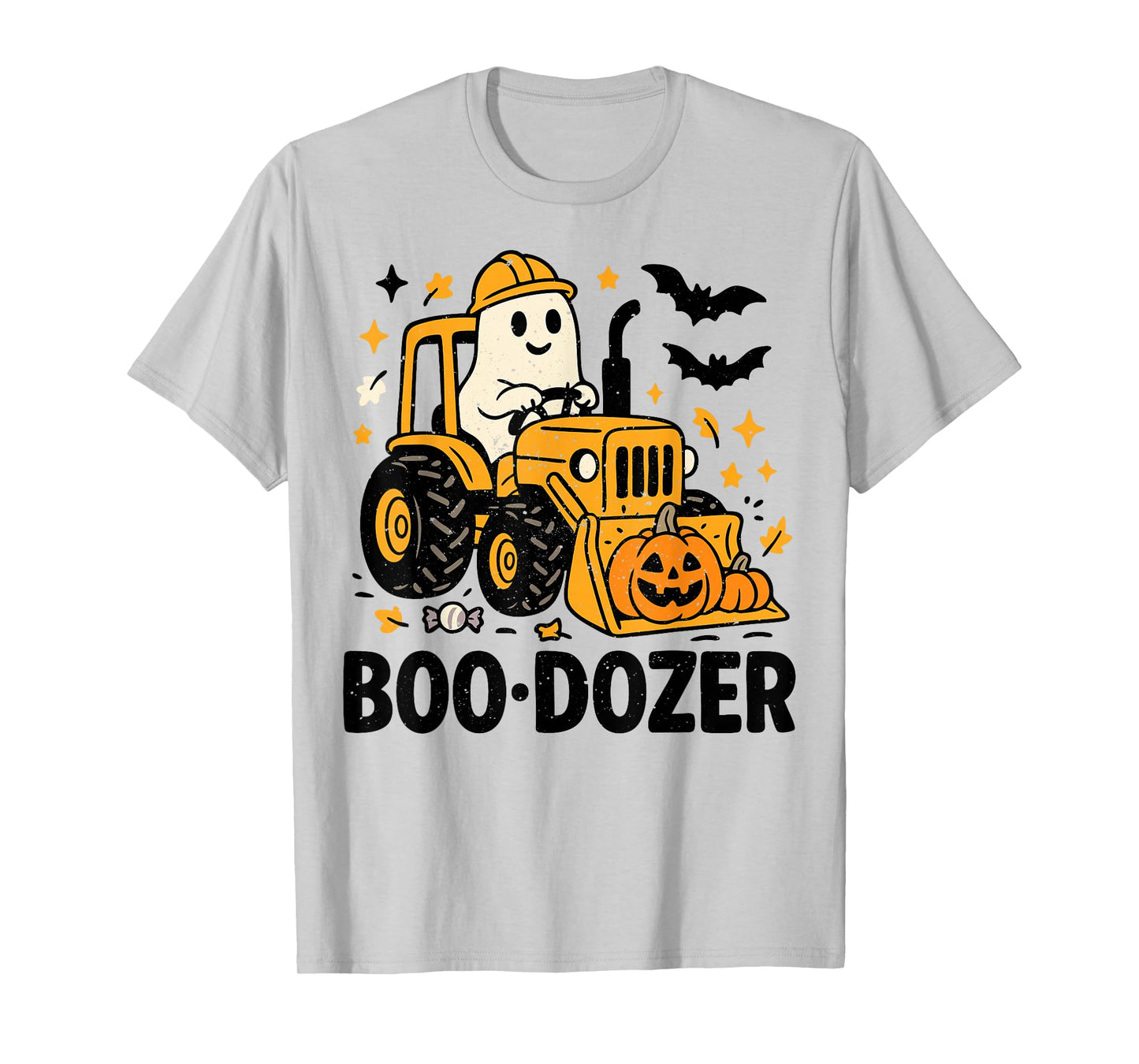 Funny Boo Dozer Ghost Bulldozer Boys Kids Toddlers Halloween T-Shirt