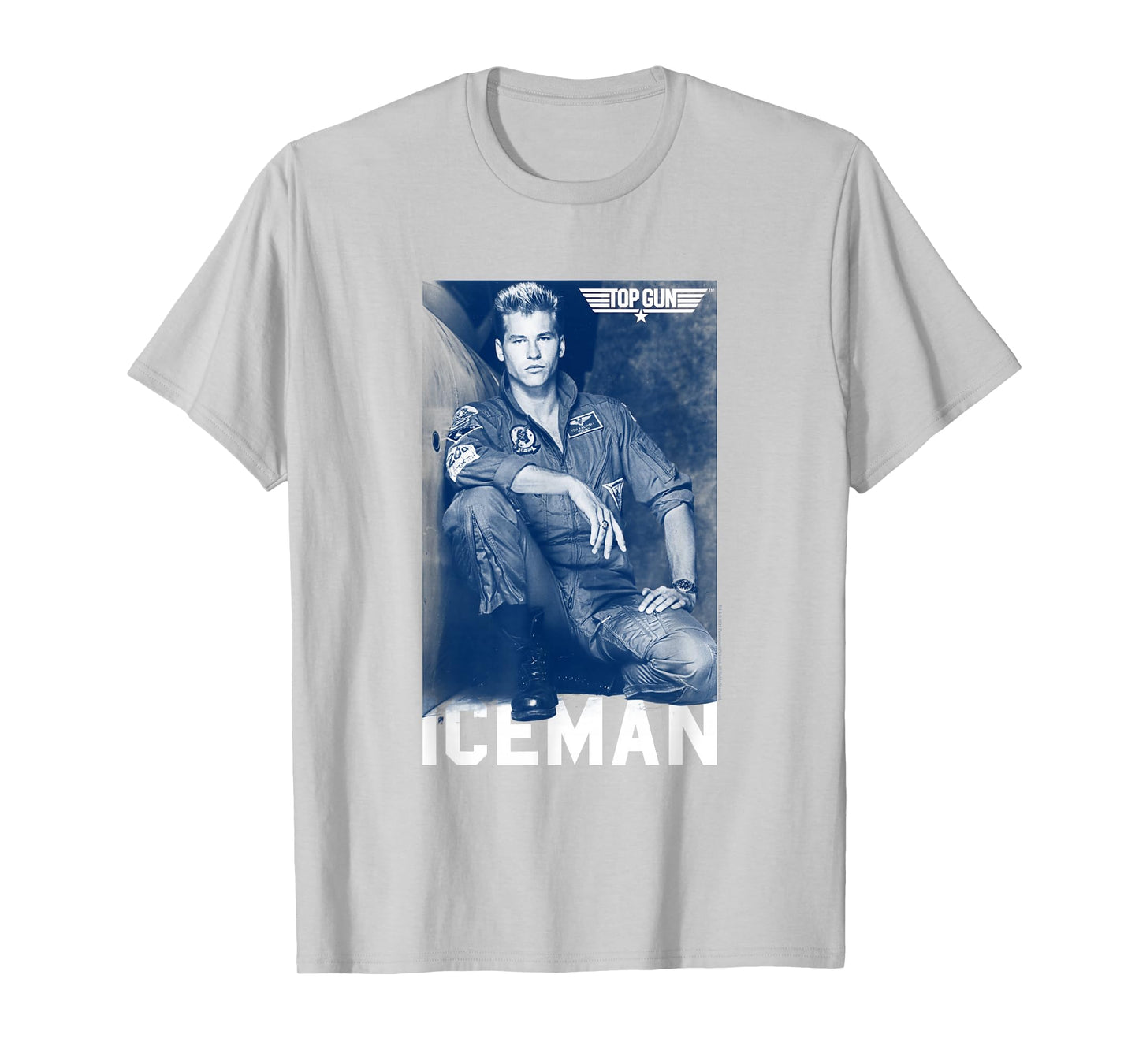 Top Gun Iceman Photograph Blue Tone Action Movie T-Shirt