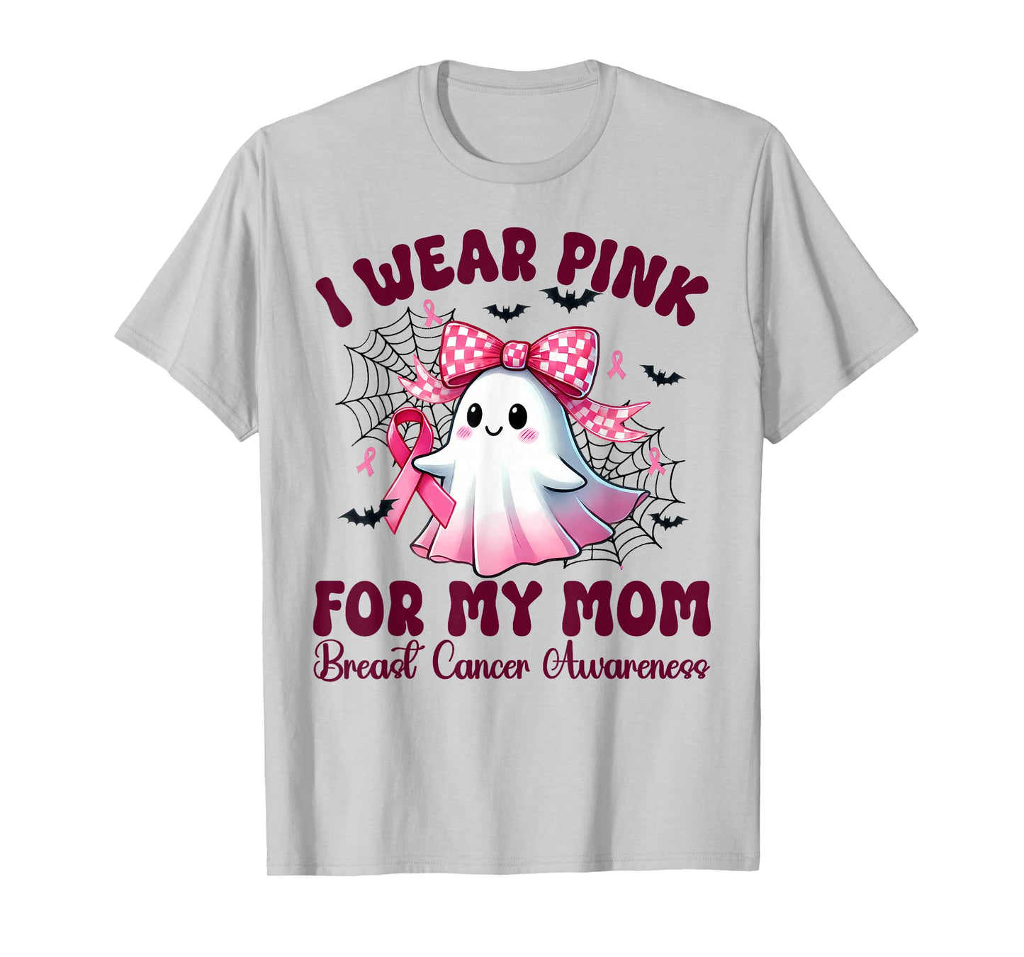 I Wear Pink for my Mom Breast Cancer Awareness halloween mom T-Shirt