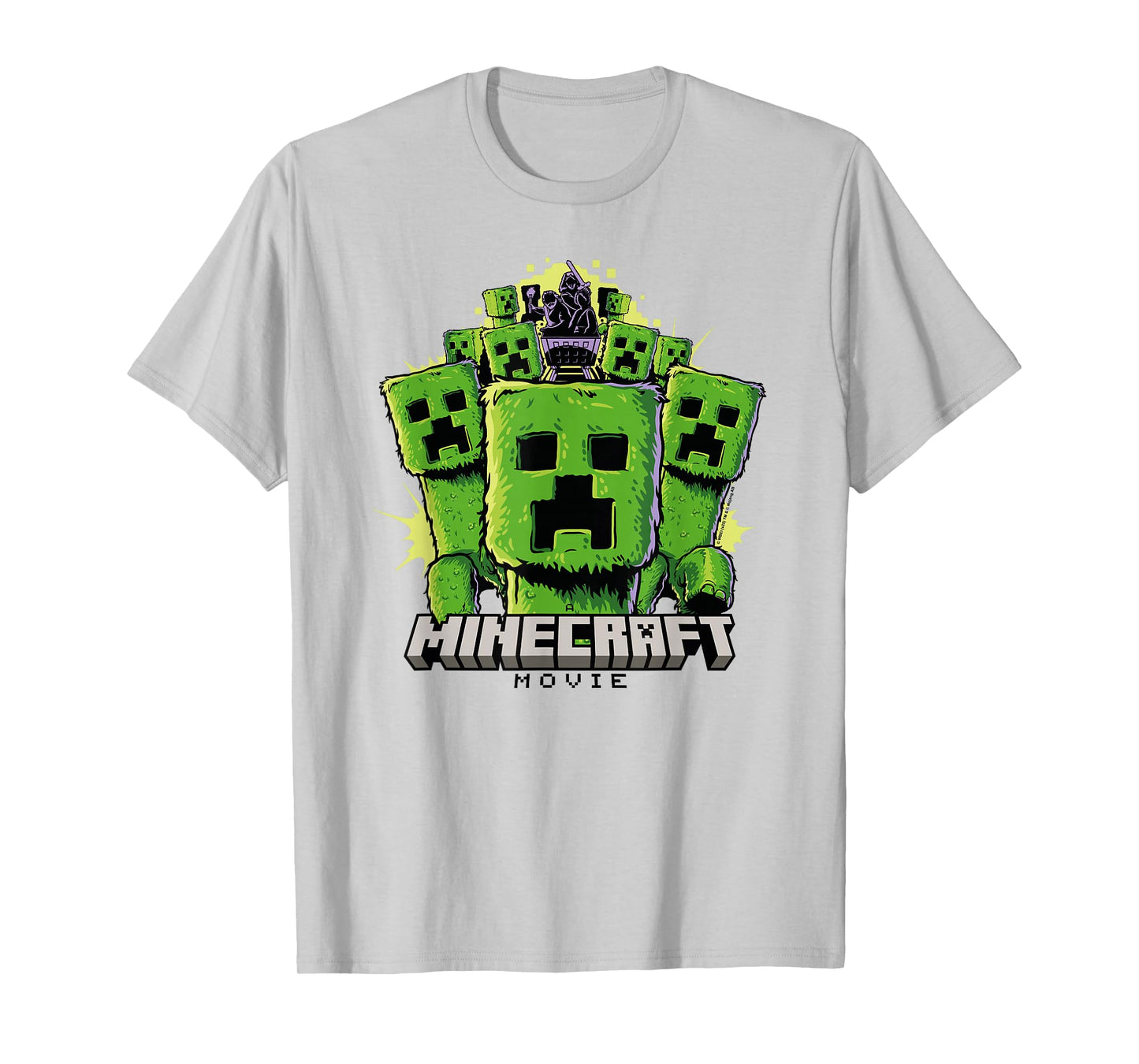 A Minecraft Movie Group Of Creepers Surrounding The Heroes T-Shirt