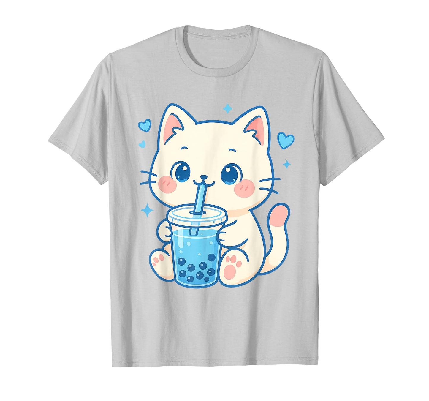 Kawaii Cat Boba Bubble Tea Japanese Aesthetic Anime Girls T-Shirt