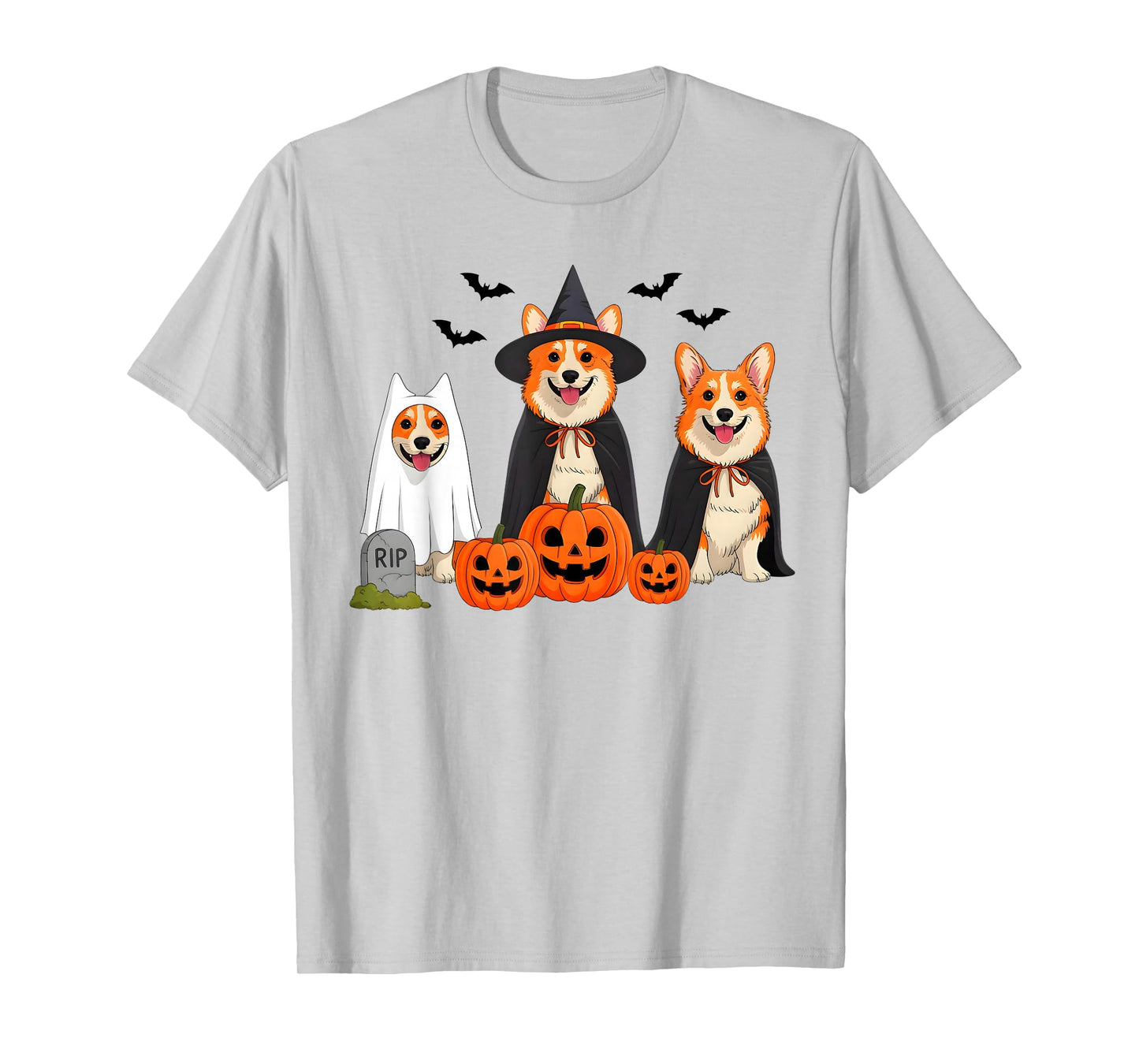 Corgi Dog Ghost Witch Pumpkin Halloween Costume Dog Lover T-Shirt