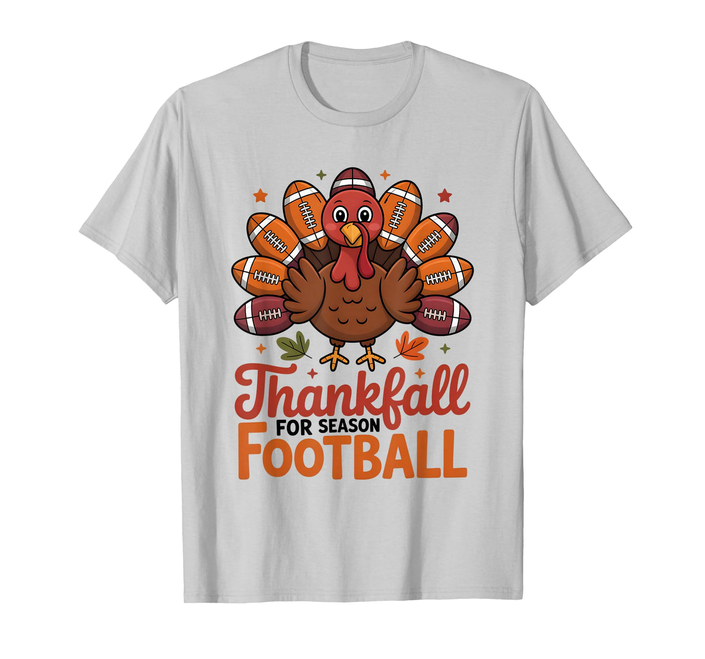 Thankful Football Turkey Thanksgiving Fall Boys Men Women T-Shirt