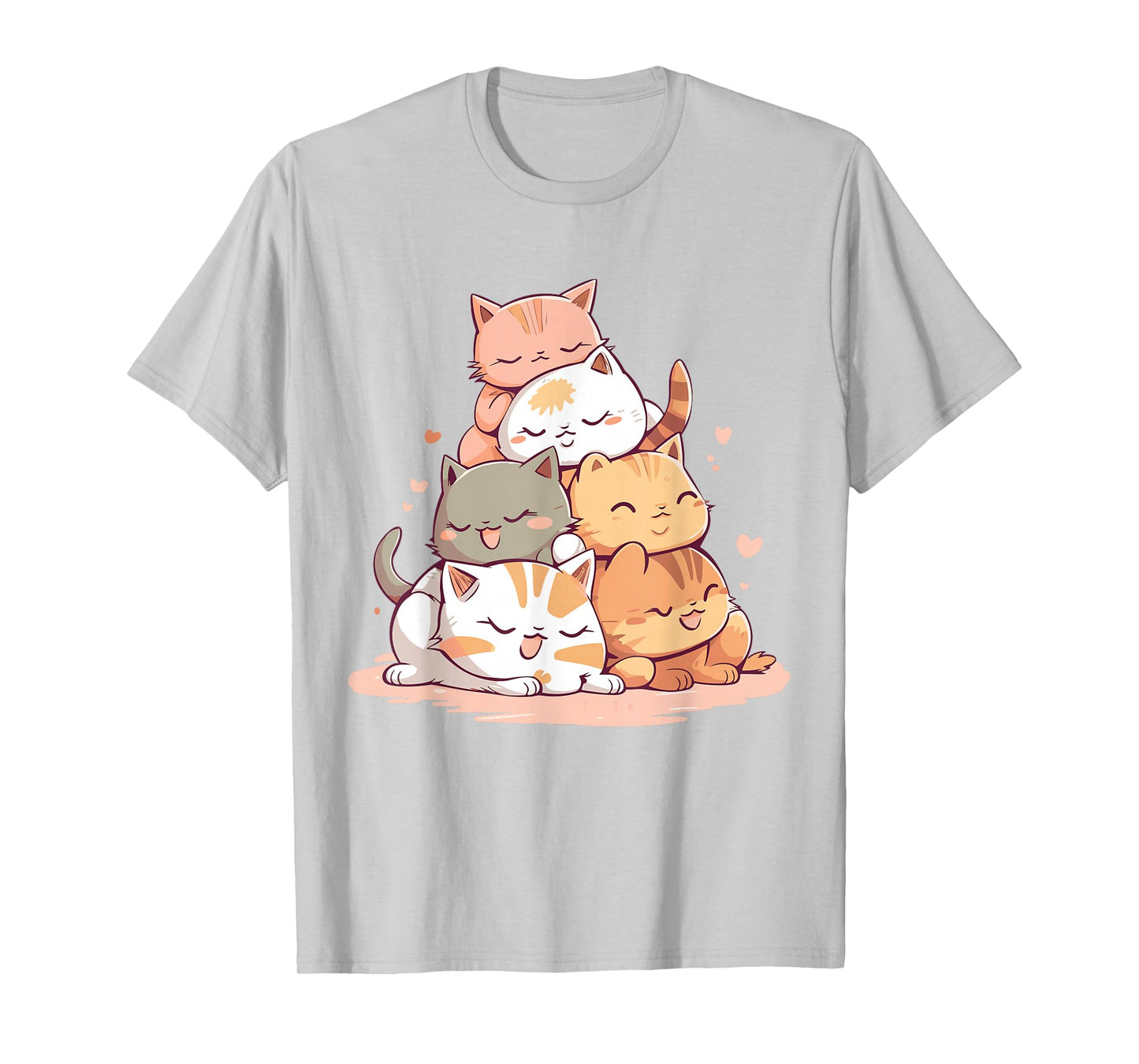 Cat Cute Kitty Pile Cats Anime Kawaii Neko Women Girls T-Shirt