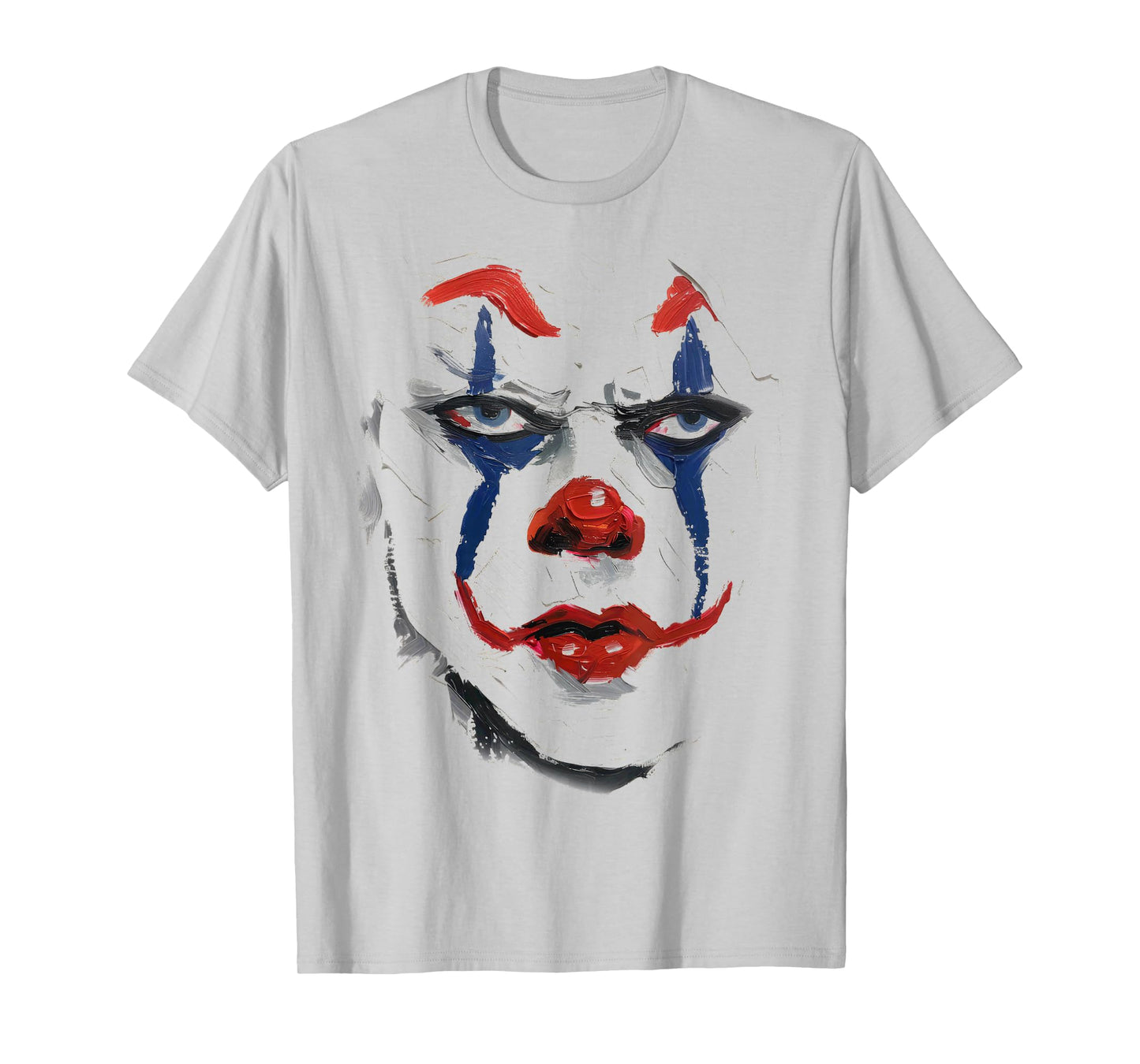 Intense Scary Painted Clown Face Red Blue Halloween T-Shirt
