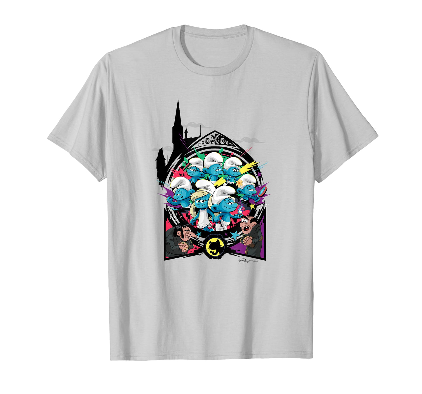 The Smurfs Movie Unite with Gargamel and Azrael T-Shirt