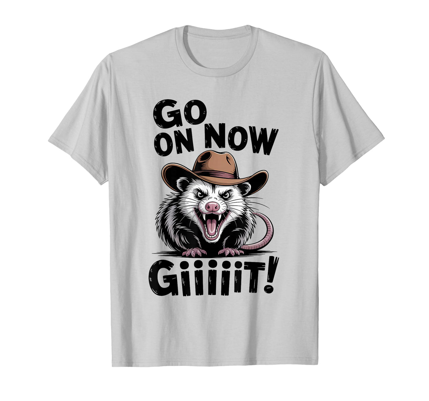 Cowboy Opossum Western Country Possum Go On Now Git T-Shirt