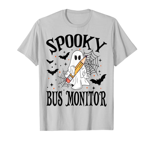 Spooky Bus Monitor Halloween School T-Shirt