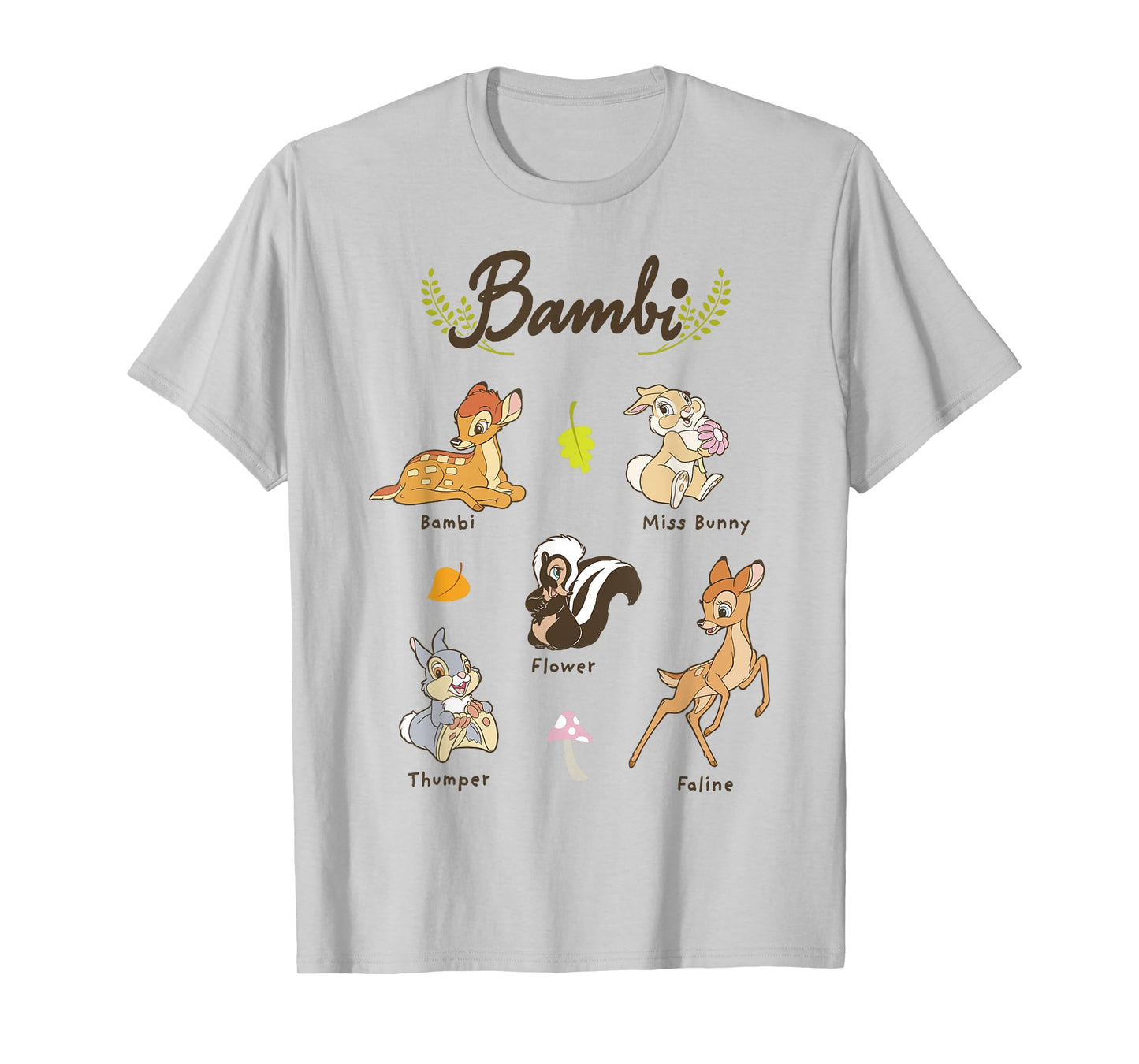 Disney Bambi Vintage Movie Characters Textbook Display T-Shirt