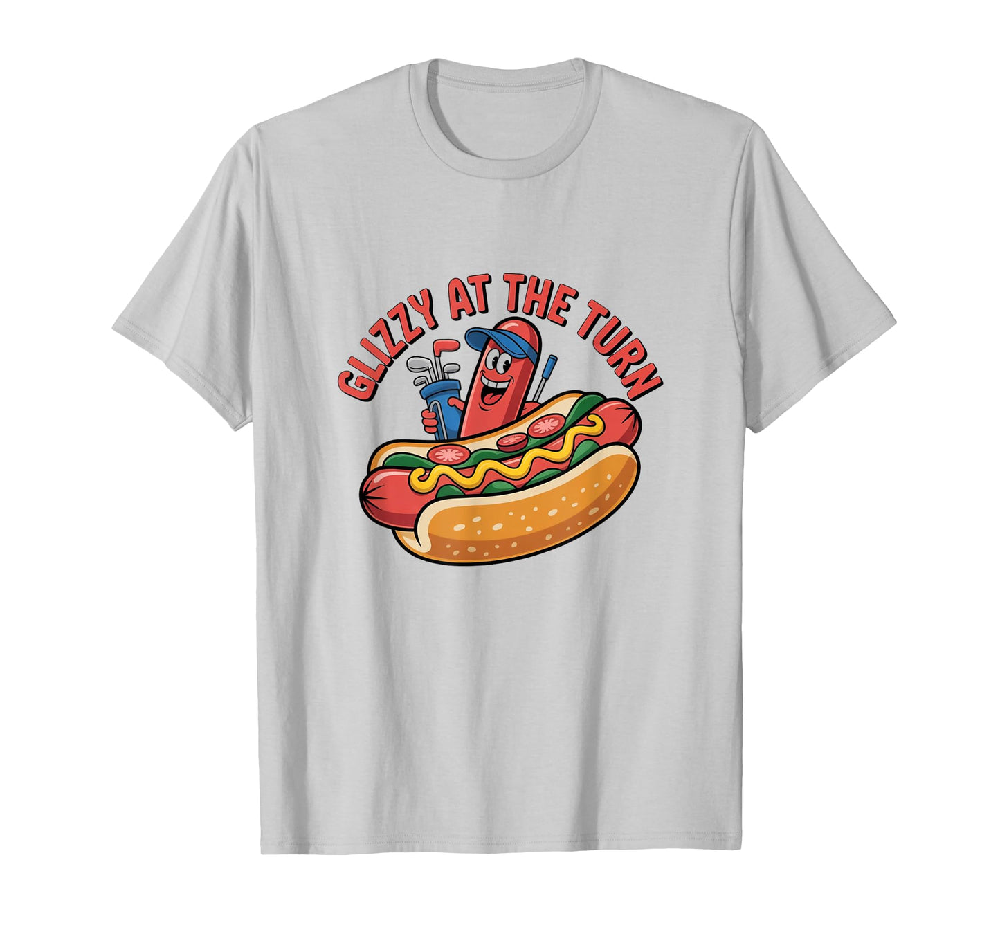 Glizzy at The Turn Golf Hot Dog Funny Golfer T-Shirt