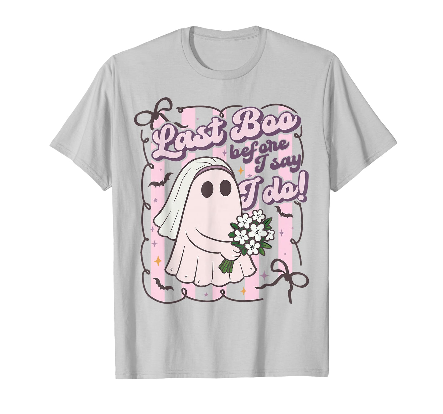 Last Boo Before I Say I Do Bride Ghost Halloween Bach Party T-Shirt