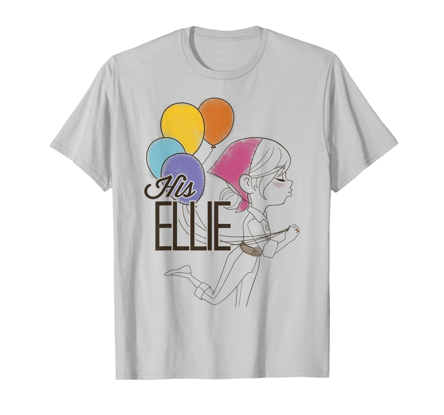 Disney Pixar Up His Ellie Balloons Sketch Graphic T-Shirt T-Shirt