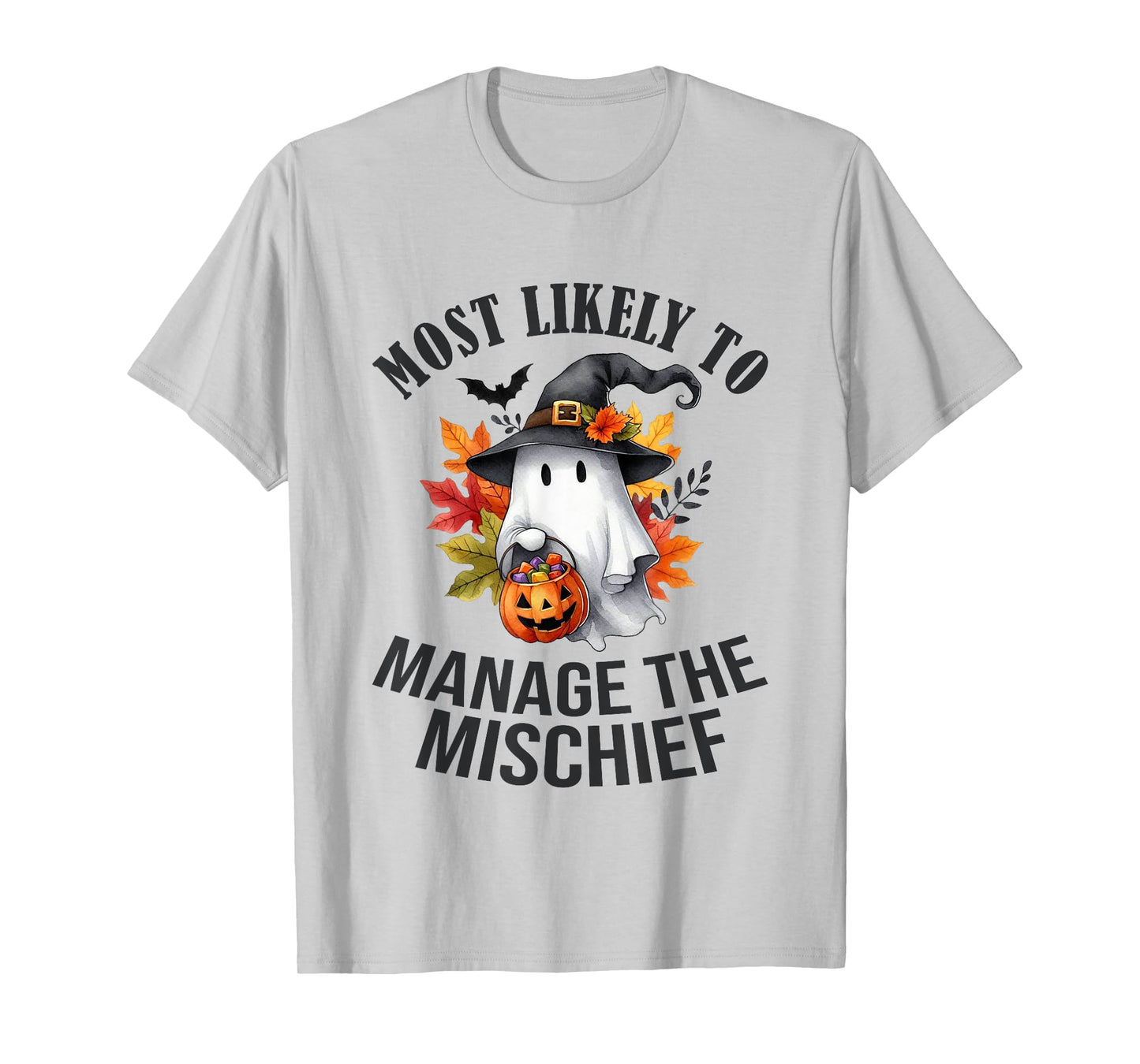 Most Likely To Manage The Mischief Funny Halloween Matching T-Shirt