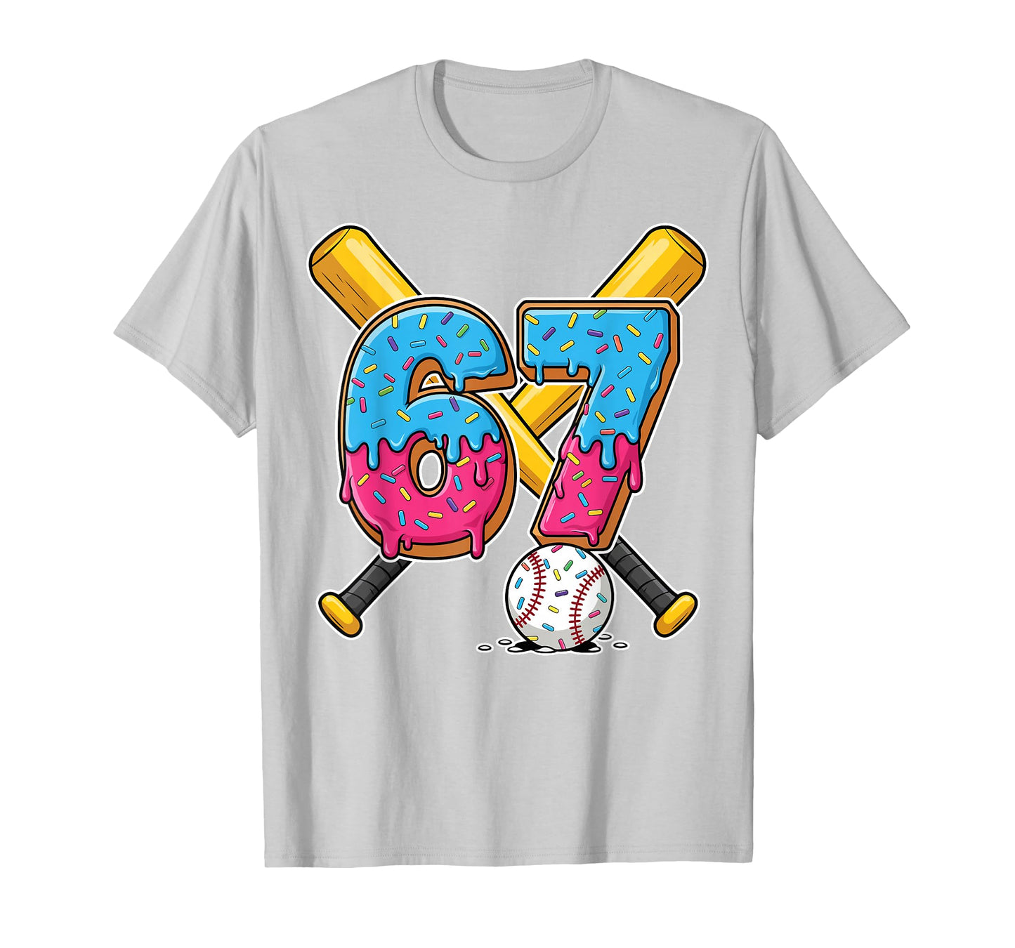 Baseball Drip Number 67 Player 67th Birthday Meme Gen Alpha T-Shirt