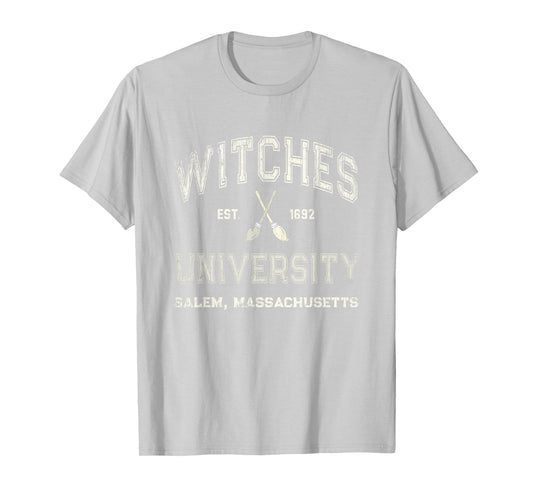 Funny WITCHES UNIVERSITY Salem Witch Broom Company 1692 T-Shirt