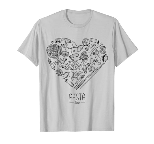 I Love Pasta Italian Pasta Types Varieties T-Shirt