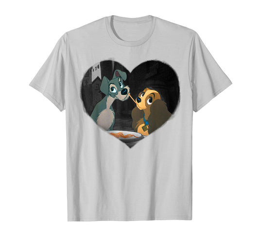 Lady and the Tramp - Spaghetti Kiss Heart T-Shirt