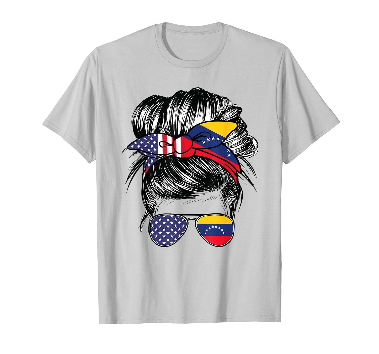 Venezuela Flag American Women Girl USA Heritage Venezuelan T-Shirt