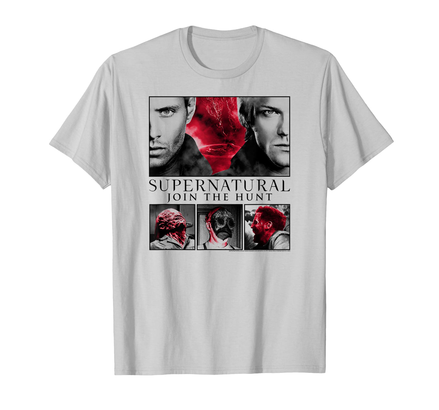 Supernatural Black and White Monster Image Collage TV Show T-Shirt