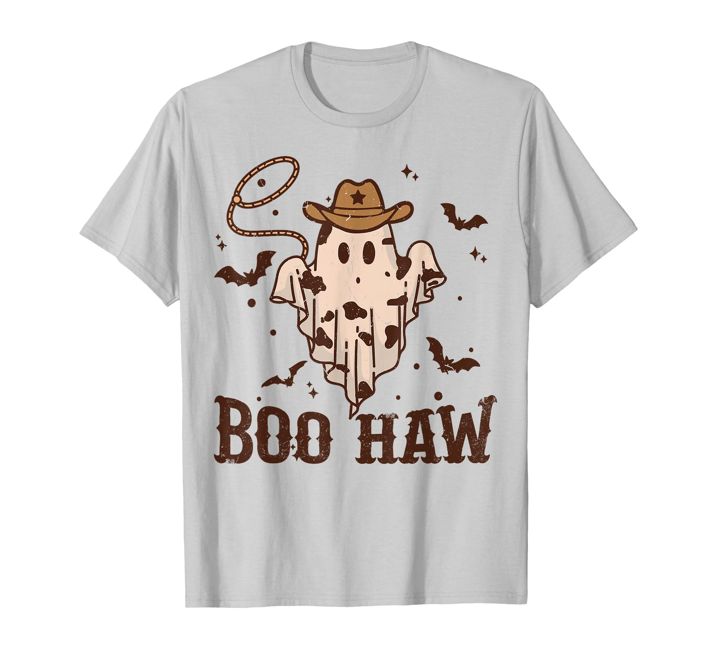Retro Boo Haw Ghost Funny Western Cowboy Cowgirl Halloween T-Shirt